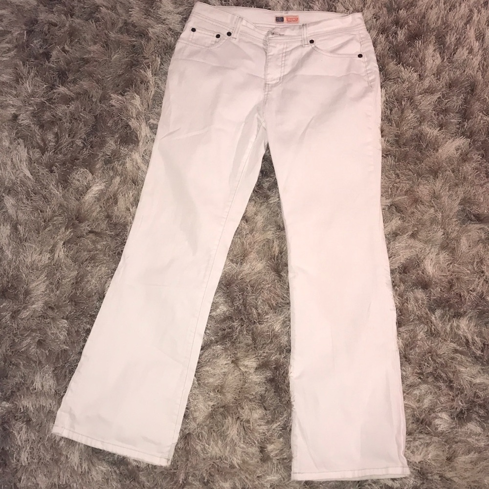 White Faded Glory Stretch Bootcut size 6